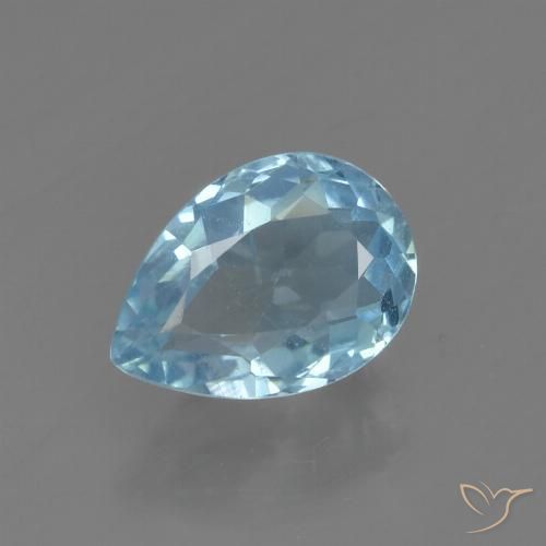 0.87ct Natural Azul Cielo Topacio, En forma de pera, VS