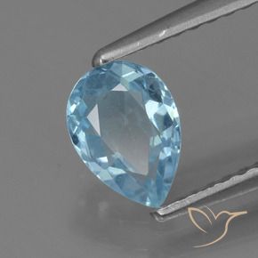 Topacio Azul Cielo natural de 0.87 ct, En forma de pera, VS