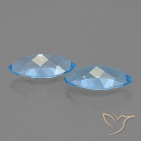 Gemas de Topacio Azul Suizo natural de 7.36 ct, Marquesa, VVS