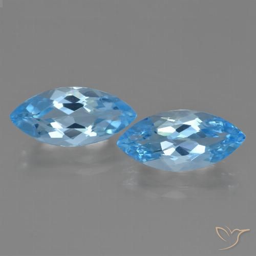 6.63ctw Natural Azul Suizo Topacio, Marquesa, VVS-VS