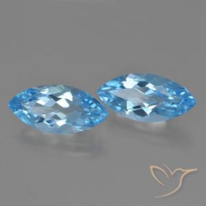 Gemas de Topacio Azul Suizo natural de 7.06 ct, Marquesa, VS