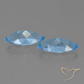 Gemas de Topacio Azul Suizo natural de 7.06 ct, Marquesa, VS