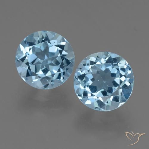 4.57ctw Natural Azul Cielo Topacio, Redondo, VS