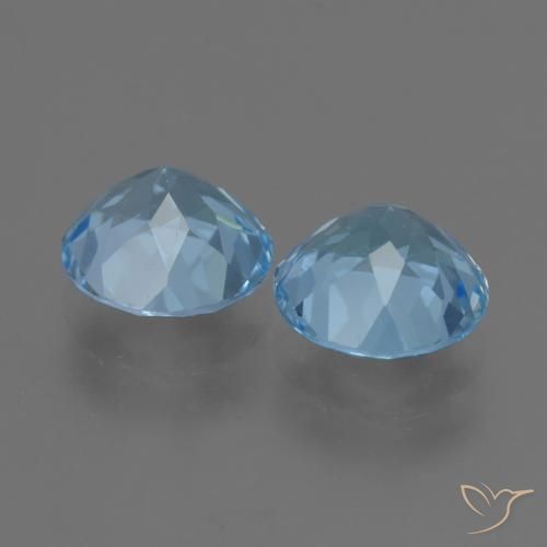 Gemas de Topacio Azul Cielo natural de 4.57 ct, Redondo, VS