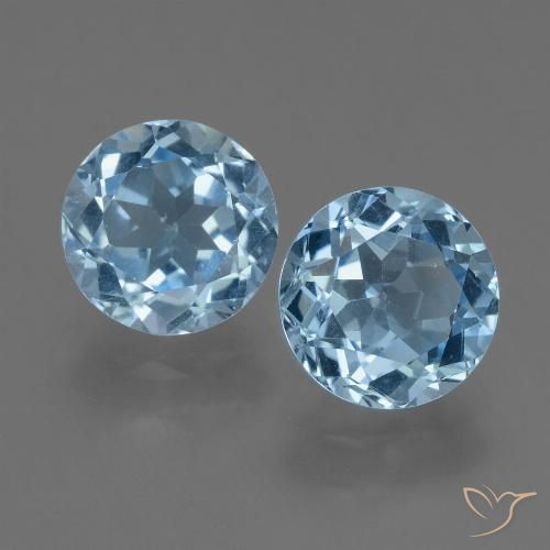 4.58ctw Natural Azul Cielo Topacio, Redondo, VS