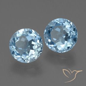 Gemas de Topacio Azul Cielo natural de 4.58 ct, Redondo, VS