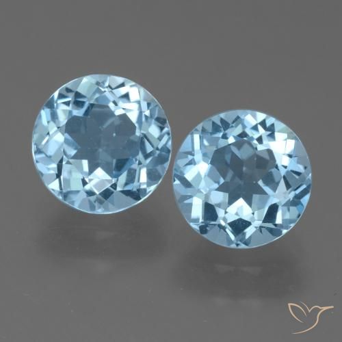 4.81ctw Natural Azul Suizo Topacio, Redondo, VVS-VS