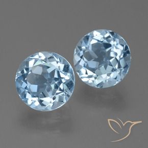 Gemas de Topacio Azul Cielo natural de 4.67 ct, Redondo, VVS-VS