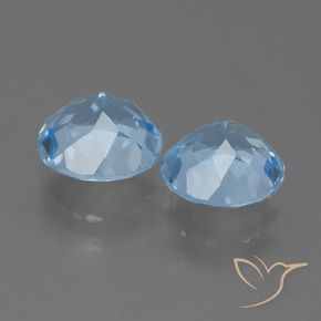 Gemas de Topacio Azul Cielo natural de 4.67 ct, Redondo, VVS-VS