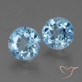 Gemas de Topacio Azul Cielo natural de 4.74 ct, Redondo, VS