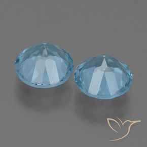 Gemas de Topacio Azul Cielo natural de 4.74 ct, Redondo, VS