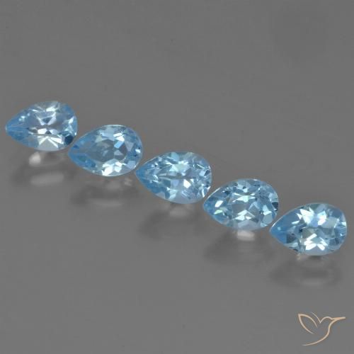 2.82ctw Natural Azul Cielo Topacio, En forma de pera, VS