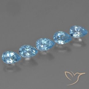 Gemas de Topacio Azul Cielo natural de 2.82 ct, En forma de pera, VS