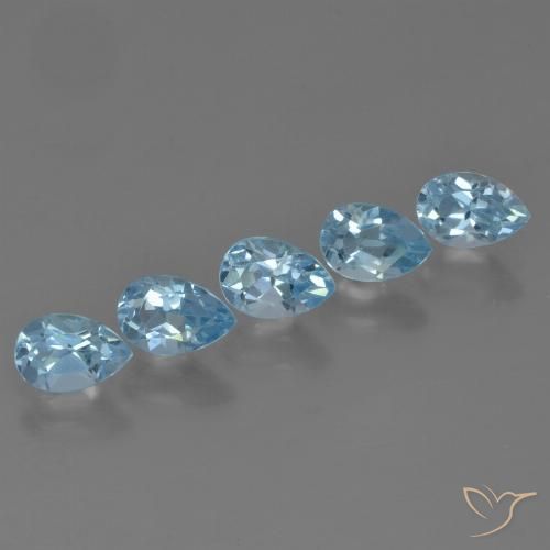 2.90ctw Natural Azul Cielo Topacio, En forma de pera, VS