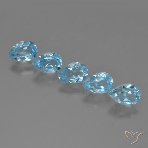 2.89ctw Natural Azul Suizo Topacio, En forma de pera, VS