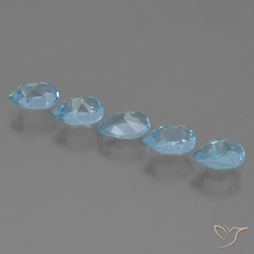 Gemas de Topacio Azul Suizo natural de 2.89 ct, En forma de pera, VS