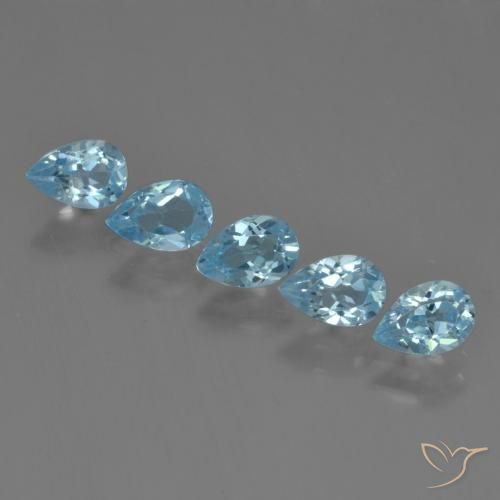 2.79ctw Natural Azul Suizo Topacio, En forma de pera, VS