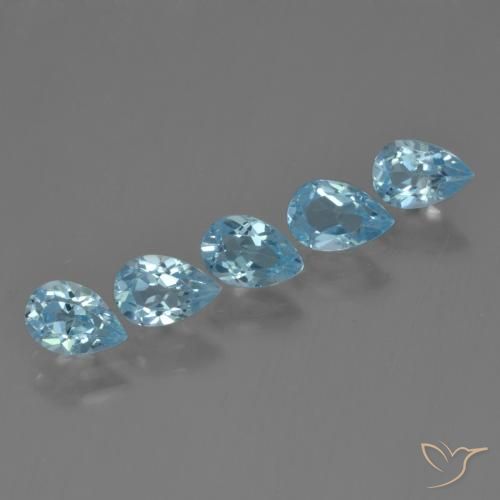 Gemas de Topacio Azul Suizo natural de 2.79 ct, En forma de pera, VS