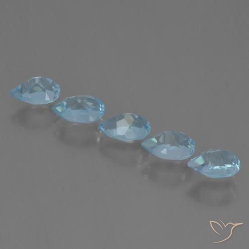 Gemas de Topacio Azul Suizo natural de 2.79 ct, En forma de pera, VS