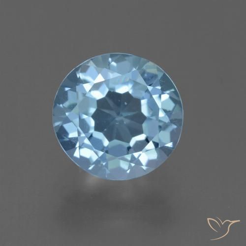 2.46ct Natural Azul Cielo Topacio, Redondo, VS