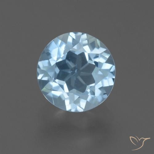 2.36ct Natural Azul Cielo Topacio, Redondo, VS