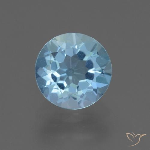 2.23ct Natural Azul Cielo Topacio, Redondo, VS