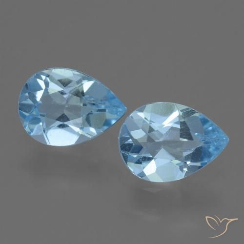 1.53ctw Natural Azul Cielo Topacio, En forma de pera, VVS-VS