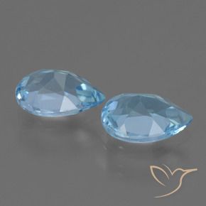 Gemas de Topacio Azul Cielo natural de 1.53 ct, En forma de pera, VVS-VS