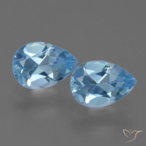 1.62ctw Natural Azul Suizo Topacio, En forma de pera, VVS-VS