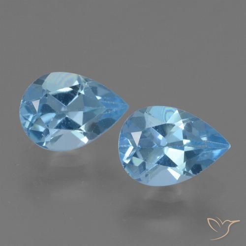 1.67ctw Natural Azul Suizo Topacio, En forma de pera, VS