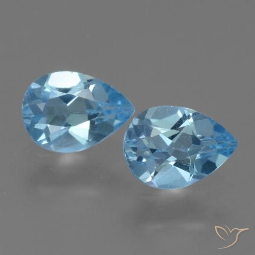 1.58ctw Natural Azul Suizo Topacio, En forma de pera, VVS-VS