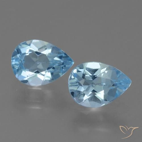 1.55ctw Natural Azul Cielo Topacio, En forma de pera, VVS-VS
