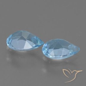 Gemas de Topacio Azul Cielo natural de 1.55 ct, En forma de pera, VVS-VS