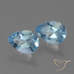 Gemas de Topacio Azul Cielo natural de 1.69 ct, En forma de pera, VVS-VS