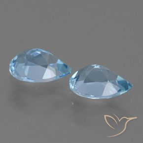 Gemas de Topacio Azul Cielo natural de 1.69 ct, En forma de pera, VVS-VS