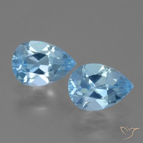 1.70ctw Natural Azul Cielo Topacio, En forma de pera, VVS-VS