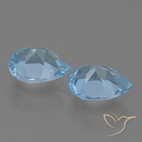 Gemas de Topacio Azul Cielo natural de 1.70 ct, En forma de pera, VVS-VS