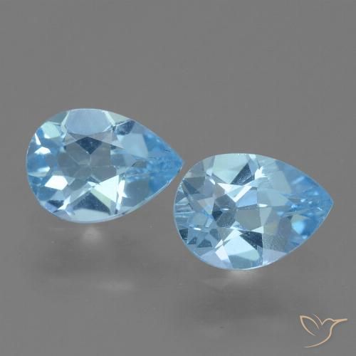 1.57ctw Natural Azul Cielo Topacio, En forma de pera, VS