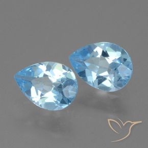 Gemas de Topacio Azul Cielo natural de 1.57 ct, En forma de pera, VS