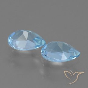 Gemas de Topacio Azul Cielo natural de 1.57 ct, En forma de pera, VS
