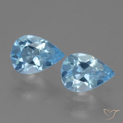 1.55ctw Natural Azul Cielo Topacio, En forma de pera, VVS-VS