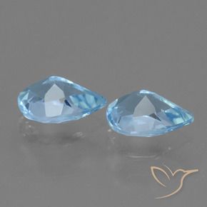 Gemas de Topacio Azul Cielo natural de 1.55 ct, En forma de pera, VVS-VS