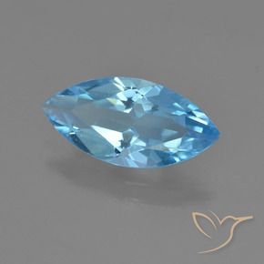 Topacio Azul Suizo natural de 3.08 ct, Marquesa, VS
