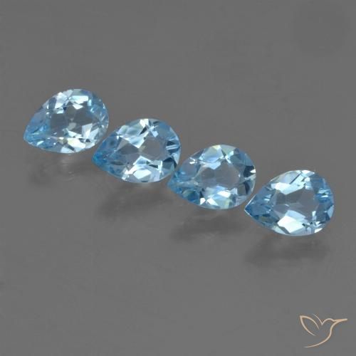 2.72ctw Natural Azul Cielo Topacio, En forma de pera, VS