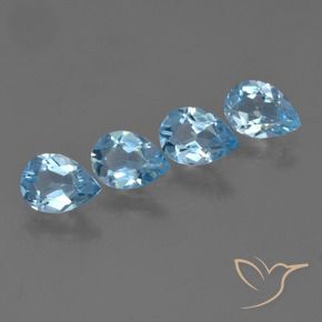 Gemas de Topacio Azul Cielo natural de 2.72 ct, En forma de pera, VS