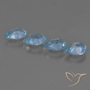 Gemas de Topacio Azul Cielo natural de 2.72 ct, En forma de pera, VS