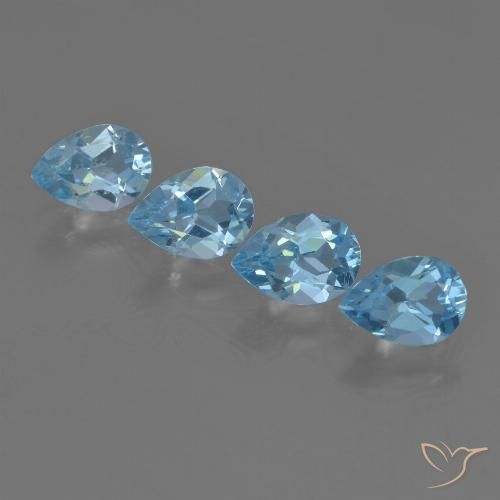2.97ctw Natural Azul Cielo Topacio, En forma de pera, VVS-VS