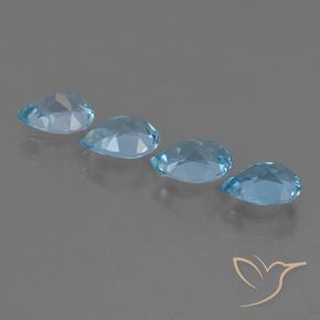 Gemas de Topacio Azul Cielo natural de 2.97 ct, En forma de pera, VVS-VS