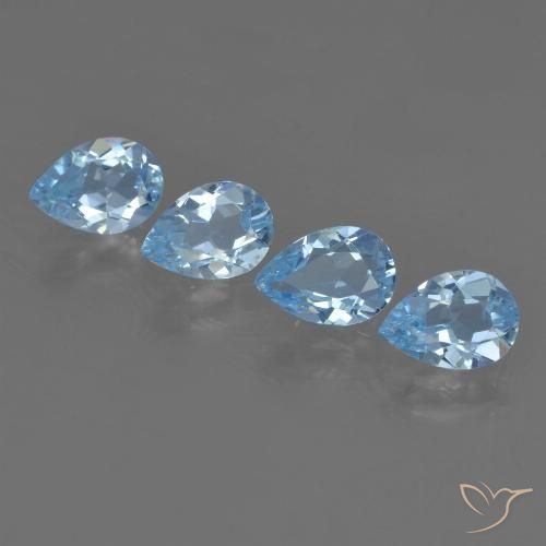 2.72ctw Natural Azul Suizo Topacio, En forma de pera, VVS-VS