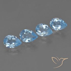 Gemas de Topacio Azul Suizo natural de 2.72 ct, En forma de pera, VVS-VS